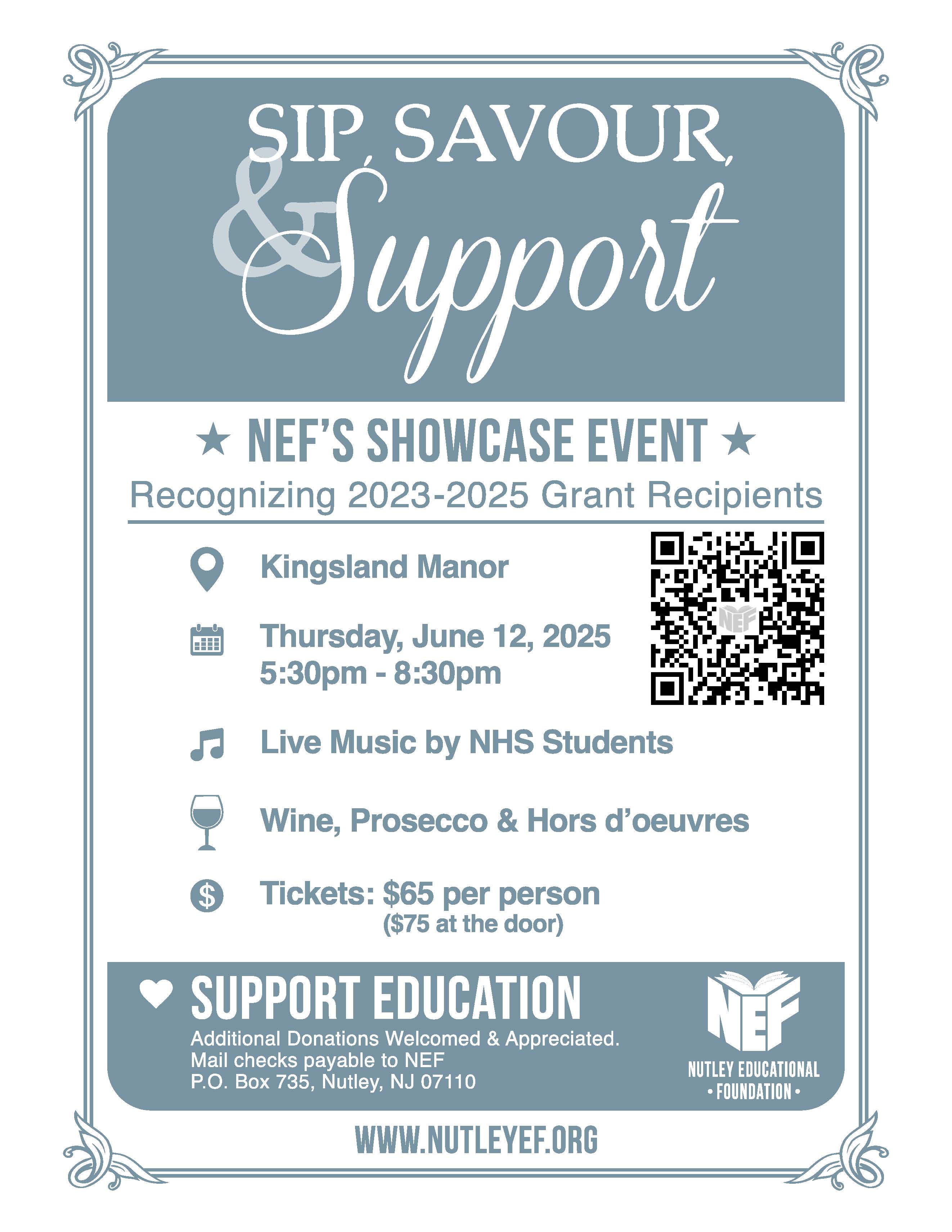 Sip Savor Support 2025 Flyer